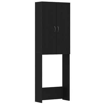 Mueble Para Lavadora Roble Negro 64x25,5x190 Cm Vidaxl