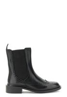 botines chelsea de piel con elastico y cremallera black 38