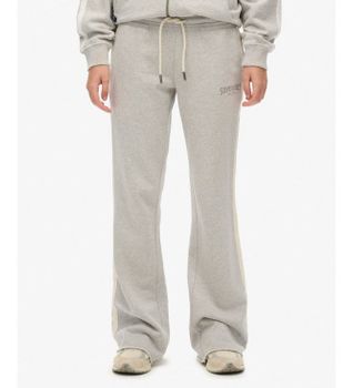 Superdry para mujer. W7011279A Pantalón Jogger Athletic Stripe Flare gris (XL), Casual, Algodón