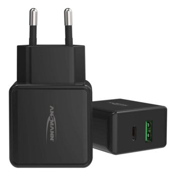 Cargador Ansmann HC218PD USB-C y USB-A 20W Negro