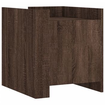 Mesita De Noche | Mesilla De Noche Madera De Ingeniería Roble Marrón 45x50x50 Cm