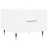 mesa de centro de diseno moderno y contemporaneo con cajon 50 x 50 x 40 cm madera de ingenieria blanca y hierro dec037887
