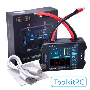 ToolkitRC WM150 150A 50V vatios medidor analizador de potencia pantalla LCD voltaje de potencia probador de corriente salida PWM para RC Dron FPV