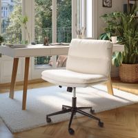silla de oficina con ruedas de tela cruda y respaldo cuadrado