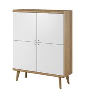 comoda efecto madera crema y blanco