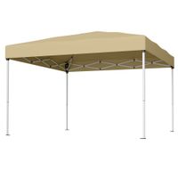 songmics gazebo 3 x 3 m carpa plegable proteccion solar resistente a lluvia ligera portatil para patio jardin mercado beigegris oscuro