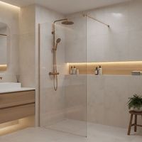 pared de la ducha rea flexi transparent brush copper 70 transparent