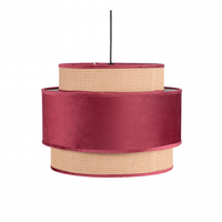 fabrilamp colgante de 1 luz con 3 pantallas adriano rojo vino