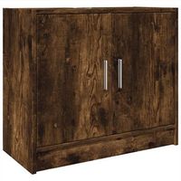 mueble de almacenaje  armario de lavabo madera ingenieria roble ahumado 63x29x55 cm