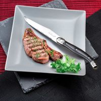 bloque 6 cuchillos carne  gris oscuro