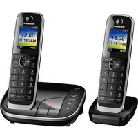 panasonic kx-tgj422eb cordless phone - twin handsets