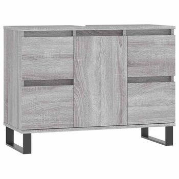 Mueble De Baño Madera De Ingeniería Gris Sonoma 80x33x60 Cm Vidaxl
