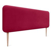 dhome cabecero tapizado en terciopelo liso con patas redondeado para pared acusticos cabeceros absorbentes cabezal cama dormitorio rojo 150cm