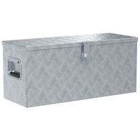 caja de aluminio 80x30x35 cm plateada vidaxl