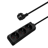 aigostar regleta alargador de 3 enchufes con cable de 3 metros color negro