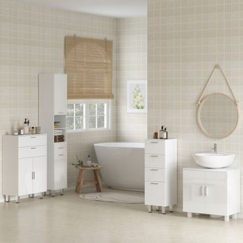Mueble Para Debajo Del Lavabo De Mdf Homcom 60x35x60 Cm Blanco