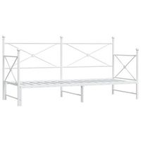 divan con nido sin colchon blanco 90x200 cm acero vidaxl
