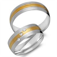 alianzas 18 quilates oro amarillo-blanco 3 diamantes