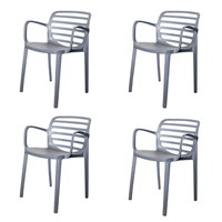 pack 4 sillas jardin siena color antracita fabricadas 100 en polipropileno modelo apilable eme mobiliario