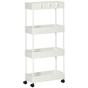 Carrito auxiliar 40x19x90 cm blanco