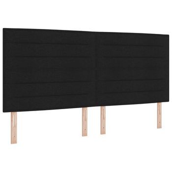 Cabecero Led Con Tiras Led Con Cabecera Negro 200 Cm Tela Vidaxl