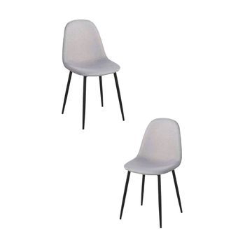 Pack 2 Sillas Black Teok Tela De Tela 86*43*39 Cm - Gris Claro