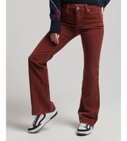 superdry para mujer w7010445a vaqueros de pana entallados con pernera acampanada y talle medio granate 2633 casual algodon