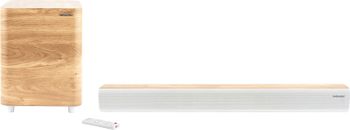THOMSON Barra de Sonido y subwoofer inalámbricos Subwoofer inalámbrico SB400BRWS (Blanco y Madera)