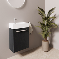 mueble de bano suspendido con lavabo 40 cm roble negro - lomazoo bombay