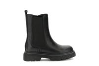 botines de piel recubierta con elastico y cremallera black