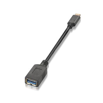 Cable USB-C a USB-A Hembra Aisens A107-0062 3A 5Gbps 15cm Negro OTG Thunderbolt 3