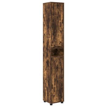Gabinete De Baño Roble Ahumado 30,5 X 30 X 195 Cm Vidaxl