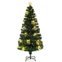 arbol de navidad artificial de fibra de vidrio de con iluminacion blanca 180 cm