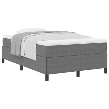 Cama Matrimonial | Cama Para Adulto | Cama Tipo Box Spring Gris Claro 120 X 190 Cm Tela De Pana