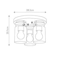 plafon de techo brinley 3 luces