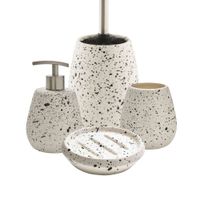 juego de bano de ceramica moteada de 4 piezas