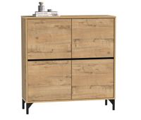 mueble recibidor zapatero tokio 4 puertas 5 baldas mueble pasillo color roble gold 101 cm