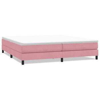 Cama Box Spring Sin Colchón Terciopelo Rosa 200x220 Cm Vidaxl