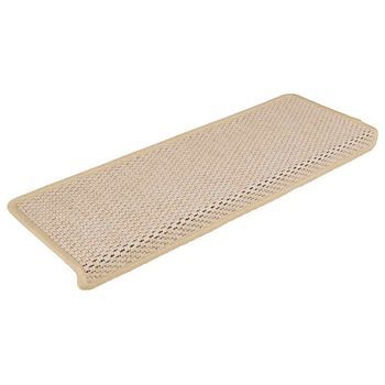 Alfombrilla Autoadhesiva Escalera Sisal 15 Piezas | Alfombras De Escalera | Tapetes De Escalera Crema 65x21x4 Cm