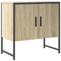 armario lavabo bano  mueble bano madera ingenieria roble sonoma 60x33x60 cm