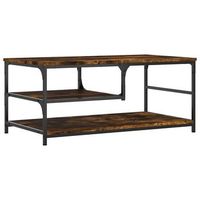 mesa de centro 49x90x40 cm madera y metal trabajados - marron