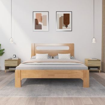 Mesitas De Noche - Mueble Para Dormitorio - Madera Contrachapada - Roble Sonoma (50x46x50cm)