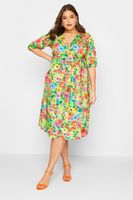 limited collection vestido verde midaxi con flores mujer curvy y tallas grandes limited collection