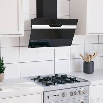 Campana Extractora Pared Acero Y Vidrio Templado Negro 60 Cm Cfw31129