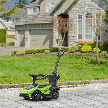 2 En 1 Coche Correpasillos Para Niños 12-36 Meses Verde Aiyaplay