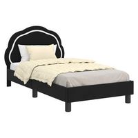 cama para ninos con cabecero negro 80 x 160 cm terciopelo vidaxl