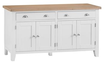 Eden 4 Door 2 Drawer Oak and White Sideboard