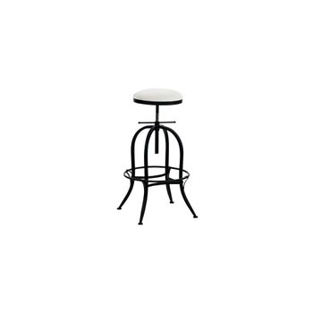 Taburete de bar industrial regulable en Metal Negro