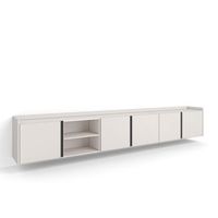 mueble tv television muebles de salon almacenaje 309x50x35 cm para tv hasta 80 colgado suspendido estilo moderno beige