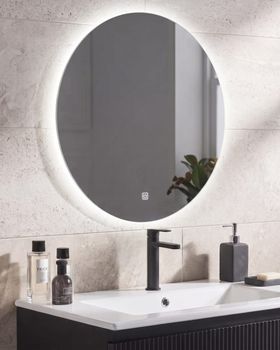 Espejo de baño led de vidrio plateado 60x60